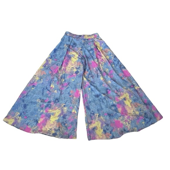 Nylon Apparel Women's‎ Pants Wide Leg Palazzo Festival Paint Splatter Art Medium - Picture 9 of 11